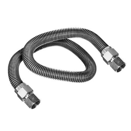 Flextron Gas Line Hose 1/2'' O.D. x 30'' Length with 3/8" FIP Fittings, Stainless Steel Flexible Connector FTGC-SS38-30H